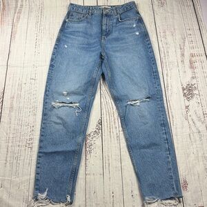 ZARA JEANS WOMEN'S SIZE 6 RIPPED DENIM FRAYED HEM